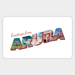 Greetings from Aruba Vintage style retro souvenir Magnet